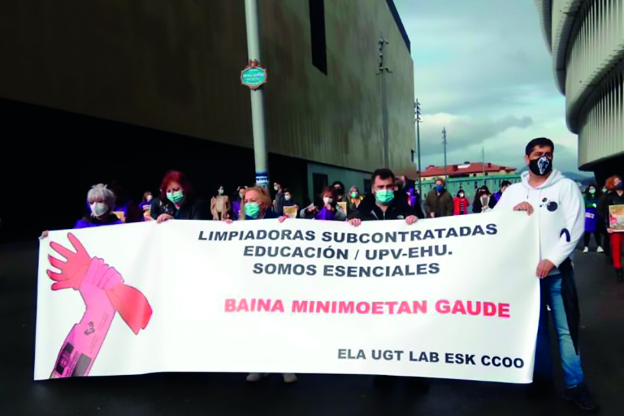 Movilizaciones y huelga en las subcontratas de limpieza de centros escolares de Euskadi